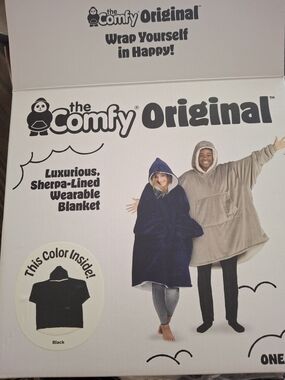 The Comfy Original Sherpa-Lined Wearable Blanket - Black
